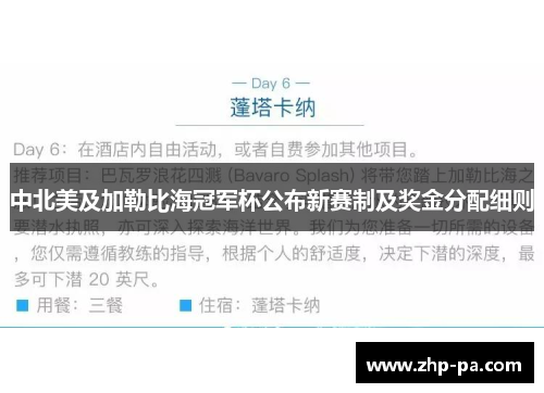 中北美及加勒比海冠军杯公布新赛制及奖金分配细则